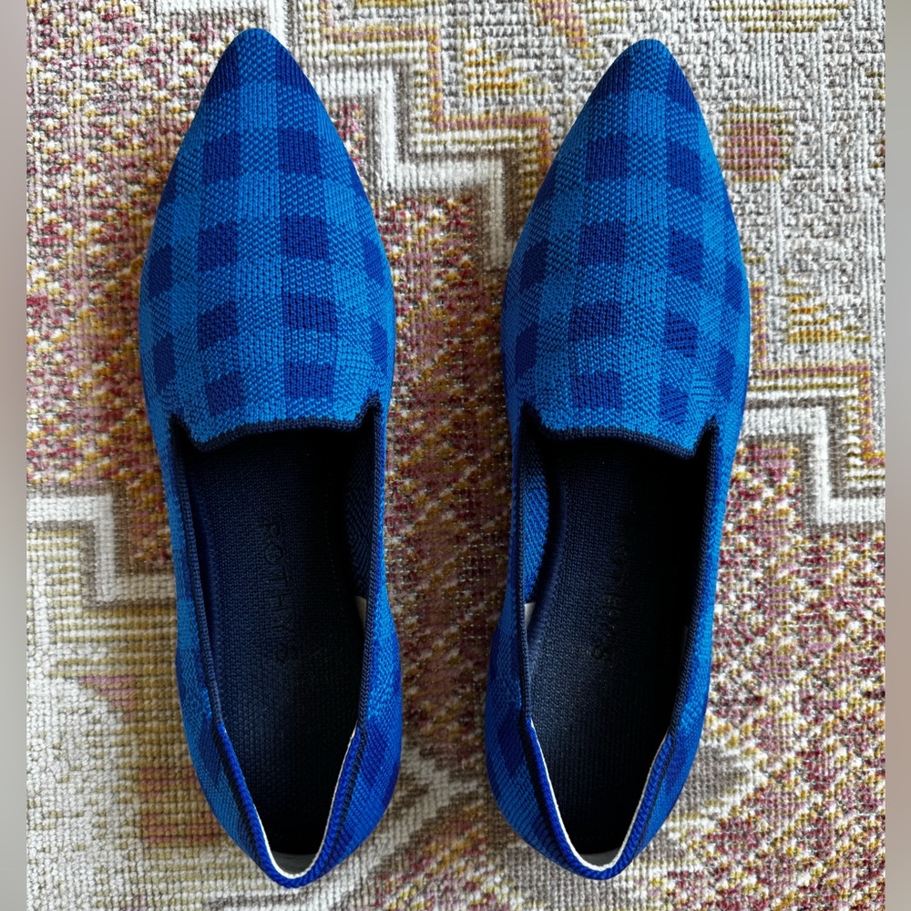 Rothy’s Lazuli Gingham Point Loafer